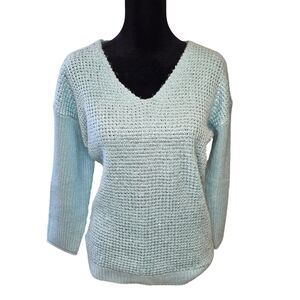 Women's Light Blue V-Neck Sweater